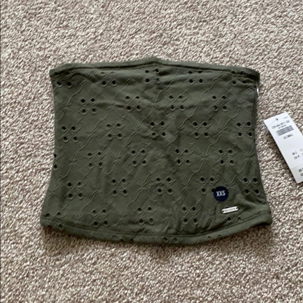 Hollister olive green crop tube top